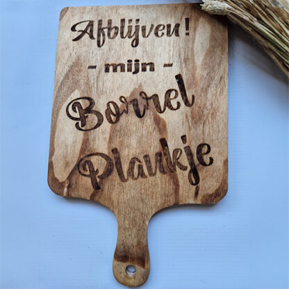 Gegraveerd Plenkske (Serveer plankje afblijven mijn)