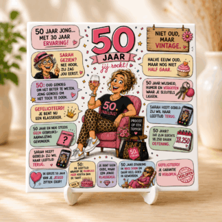 50jaar vrouw comic Tegeltje - 50 Jaar (Vrouw)