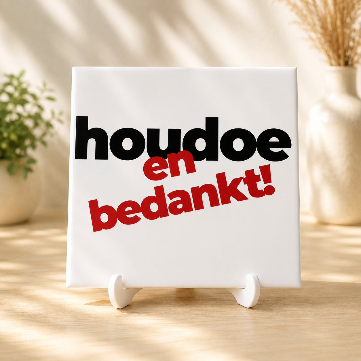 Tegeltje - Houdoe en bedankt